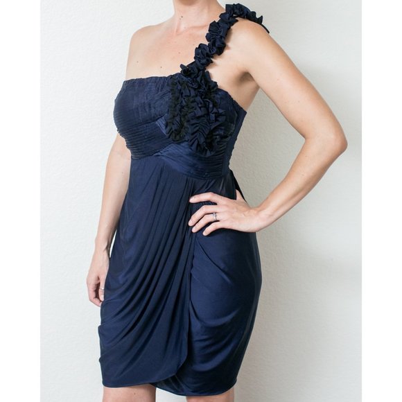 Midi Ruched One Strap Dress - Picture 1 of 4